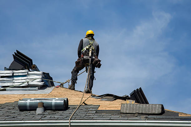 Professional Gutter Installation technician working in Powderly, KY